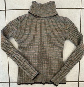 Missoni M Girls Turtleneck Sweater Ribbed Striped Metallic Trimmed SIZE 6-7 - Picture 1 of 6