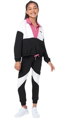 Sudadera Justice Girls Negra 16/18 Pullover Polar Media Cremallera Lentejuelas Brazo Logo Foto 1 de 4