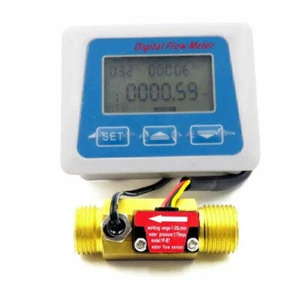 G1/2" Durchflussmesser Wasser Messer Gerät LCD-Display Durchflusssensor D - Bild 1 von 7