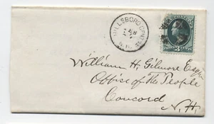 1877 Hillsboro Centre NH 3ct banknote cover with letter [h.5232] - Picture 1 of 3