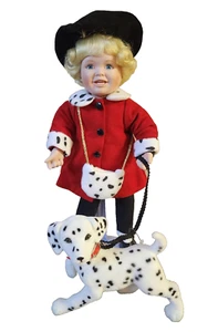 Muñeca de porcelana Ashton-Drake Galleries Dottie & Spot con certificado de autenticidad de perro firmada por artista - Imagen 1 de 18