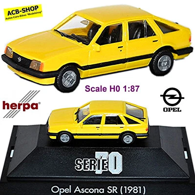 Opel Ascona C Sr Arrière Liftback Limousine 1981-88 Jaune 1:87 Herpa 100809 - Photo 1/4