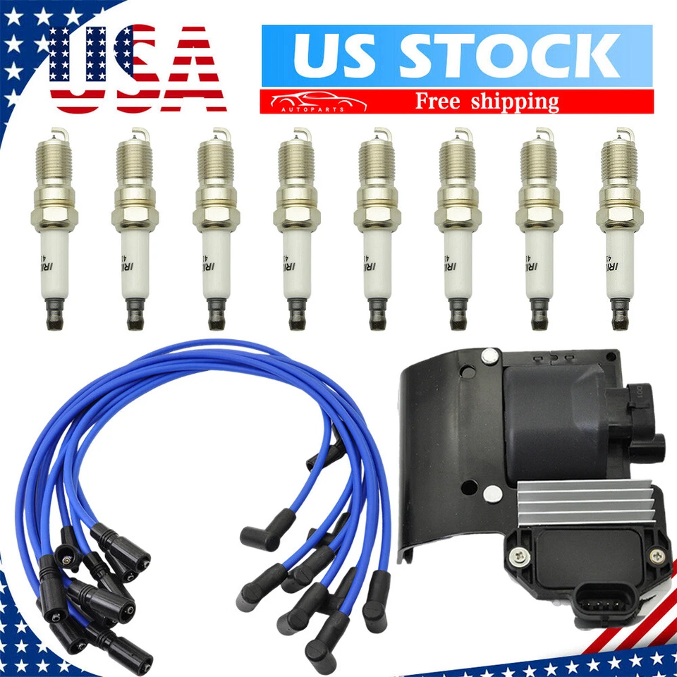 Bobina de encendido y bujía de iridio y traje de cable para Chevy GMC Savana D577 DR49 Foto 1 de 4