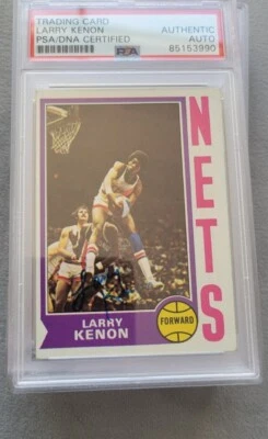 1974-75 TOPPS SIGNED ROOKIE CARD LARRY KENON NETS SPURS BULLS  ABA # 216 PSA DNA - Image 1 of 2