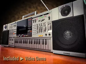 CASIO KX-101 🌈RaRe🌈 Vintage Stereo Cassette Boombox/Sintetizzatori Organo Combo - Foto 1 di 6