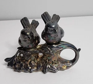 Vintage Eleanor Claire Silver Silverplate Love Bird Salt & Pepper Shakers - Picture 1 of 14