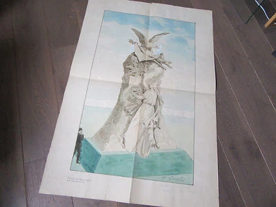 GRAND DESSIN D'ARCHITECTURE MONUMENT SIGNE HERAULT - Photo 1/4