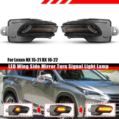 Последовательный светодиодный зеркальный указатель поворота лампа дым для 15-21 Lexus NX300h 16-22 RX450h - Изображение 1 из 4