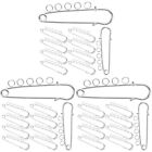  30 Pcs Fasteners for Brooch Making Collar Clips 5 Hole Safety Pin Blanket