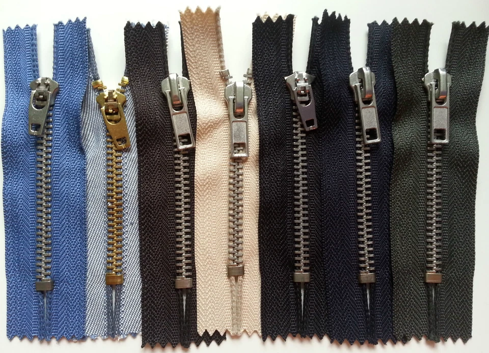 10 Reißverschlüsse Metallschiene nach Wahl Reißverschluss Zipper Jeans unteilbar - Bild 1 von 1