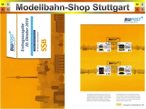 Briefmarkenbogen Ersttagsausgabe BW-Post Sonderedition Stuttgarter Straßenbahnen - Picture 1 of 3