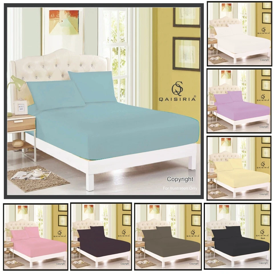 100% SOFT BRUSHED COTTON THERMAL FLANNEL FITTED SHEET SINGLE DOUBLE KING SUPER - Image 1 of 1