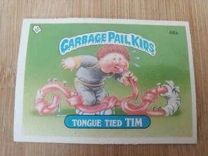 Topps UK Garbage Pail Kids 1986 Series 2 OS2 Sticker card tongue tied Tim 48a - Picture 1 of 2