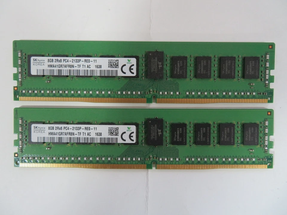 SK Hynix 16GB(2 x 8GB) HMA41GR7AFR8N-TF PC4-2133P DDR4 ECC Server RAM - R17 - Image 1 of 2