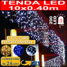 Tenda Luminosa Natalizia NATALE LUCI 10m x 40cm 200 led PROLUNGABILE VARI GIOCHI