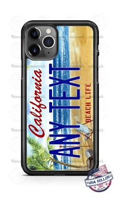 California Beach License Plate Phone Case For iPhone 14 Pro Max Samsung Google 4 - Image 1 of 4