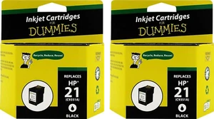 2 pack Inkjet Cartridge for Dummies HP 21 C9351A (READDESCRIPTION) - Picture 1 of 1