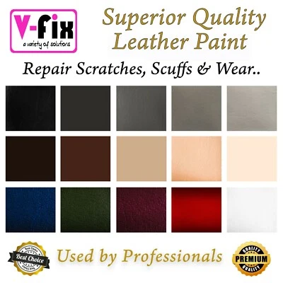 Leather Touch Up Repair Paint - VARIOUS COLOURS - Sofa / Car - 10ml Custom Dye