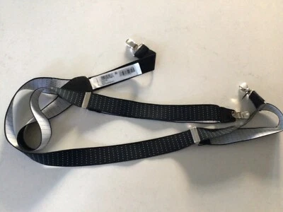 Tirantes con clip de plástico de metal elástico elástico con puntos blancos negros para hombre Foto 1 de 3