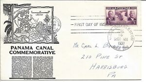 1939 FDC, PANAMA CANAL, ANDERSON, SHIP CANCEL CANAL ZONE
