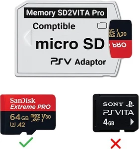 SD2Vita 6.0 PS Vita Micro SD Memory Card Adapter, Ultimate 6.0 Version Compat. - Picture 1 of 14