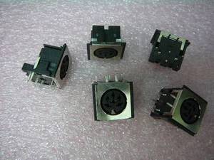 DJ-006-S Circular DIN Jacks Right Angle PC Board Mount 6 Position **NEW** Qty.5 - Picture 1 of 3