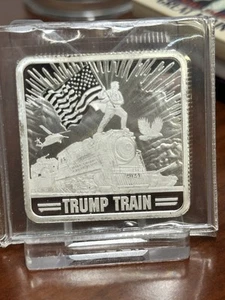 Frosty Trump train 1oz silver bar - Picture 1 of 2