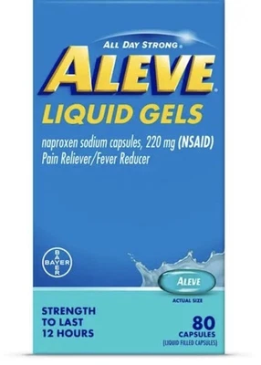 Жидкие гели натрия Aleve Naproxen легко открываются 80 штук срок годности 4/2026 - Изображение 1 из 2