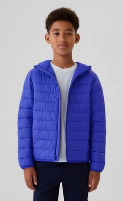 NEW $79 GAP Kids Boy's PrimaLoft Recycled Lightweight Puffer Jacket L/Husky Blue - Image 1 of 4