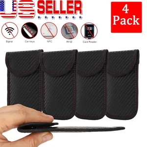 4 PIEZAS X RFID Faraday Bolsa Coche Llavero Protector Bloqueo de Señal Bolsa Antirrobo - Imagen 1 de 15