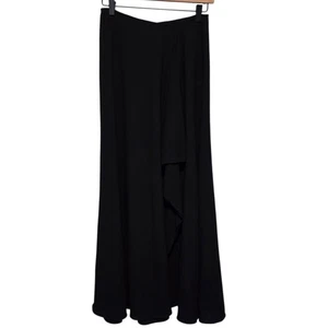 Gonna lana vintage DKNY donna 8 nera asimmetrica drappeggiata midi anni 90 minimalista *difetto - Foto 1 di 12