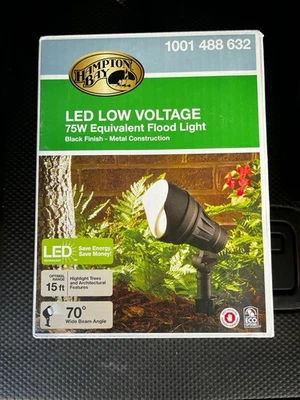 Luz de inundación Hampton Bay LED de bajo voltaje 75W equivalente negra nueva Foto 1 de 4