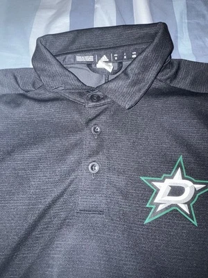 Dallas Stars Adidas Women Short Sleeve Medium Polo Black Climalite New - Image 1 of 3