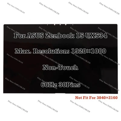 100% sRGB For ASUS Zenbook 15 UX534FTC FHD LCD Assembly Non-Touch Screen Display - Image 1 of 4