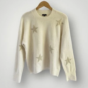 Rails Kana Weiß Gold Sterne Pullover Damen Gr. M Creme Wollmischung - Bild 1 von 10