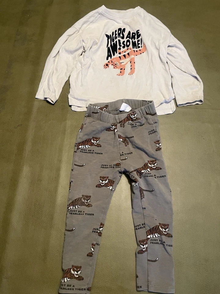 Camisa y pantalones de manga larga Zara 2-3T Tigers Are Awesome Foto 1 de 4