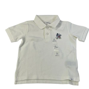 Polo Baby Gap Disney Topolino nuova con etichetta 2T bianco sporco manica corta cotone - Foto 1 di 9