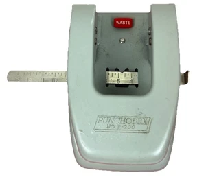 Vintage Punchodex P-200 2 Hole Punch Gray Metal Adjustable Guide Waste Bin USA - Picture 1 of 5