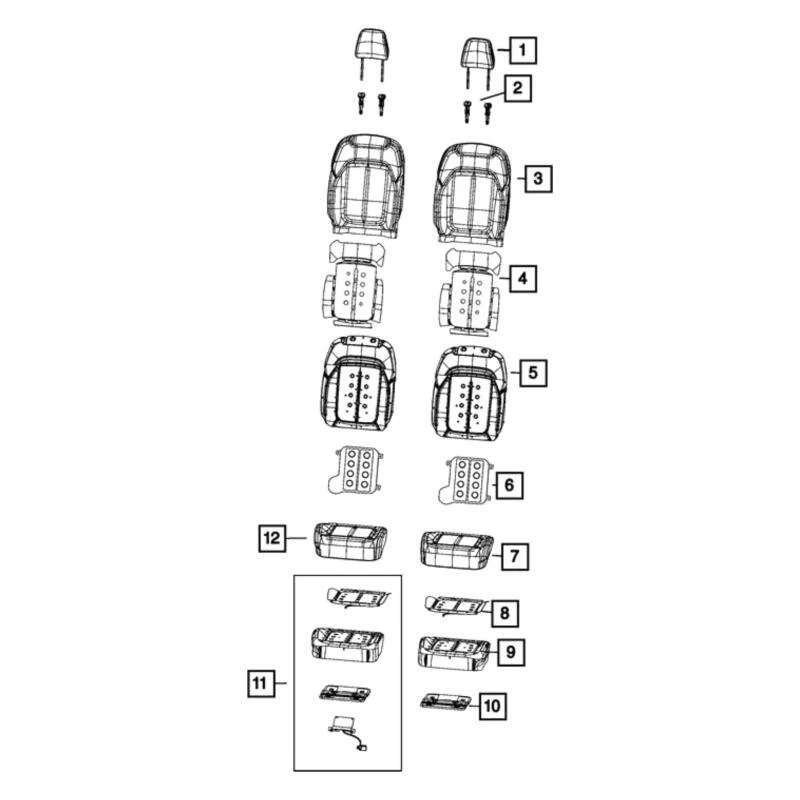 For Jeep Grand Cherokee 2022-2023 Mopar 68376110AC Seat Back Foam Foto 1 de 1