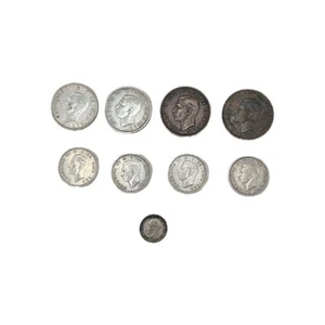 Georgivs VI One, Two Shillings, Penny 1936-46 Set Of 9 - Picture 1 of 8