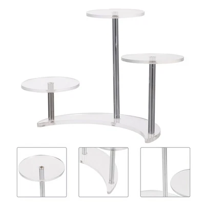  2 Pcs Mensola Espositiva Scaffale Espositore Supporto in Acrilico Trasparente - Immagine 1 di 4