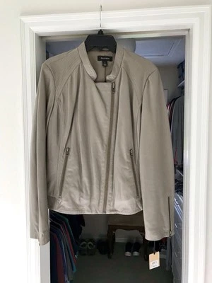 NWT Halogen Asymmetrical Zip Front Leather Moto Jacket, XL - Image 1 of 4