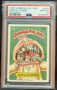 1986 GARBAGE PAIL KIDS SERIES 5 #203B DENTAL FLOSSIE PSA 10 GEM MINT - Picture 1 of 2
