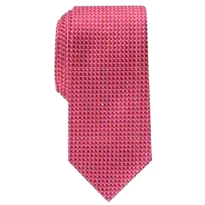 Corbata Portafolio Perry Ellis Para Hombres Rojo Bayou Mini Patrón Seda Look Poli Corbata Nueva Foto 1 de 4