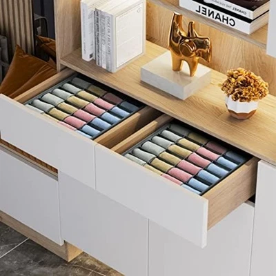 Sock Drawer Organizer Set 24 Compartments with Fabric for Neat Storage - Image 1 of 4