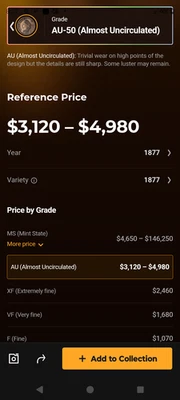 1877 indian head penny, excellent condition, bronze penny, two and a half inches - Image 1 of 3