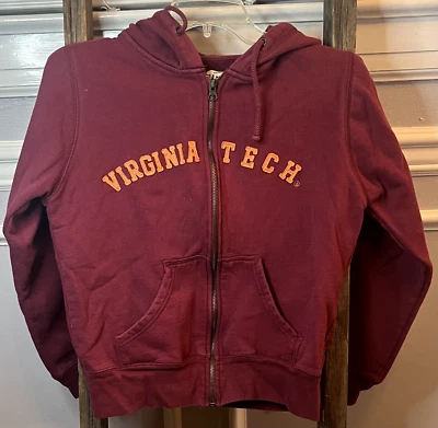 Женская толстовка с капюшоном Steve & Barry's Virginia Tech хлопок на молнии средний размер - Изображение 1 из 4
