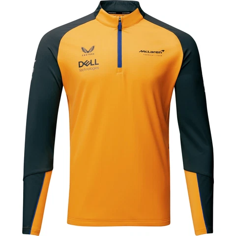 McLaren F1 Men's 2022 Team Quarter Zip Midlayer Jacket- Papaya Cover