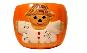 Adorable Ceramic Pumpkin Bowl with Asian Bear Design Great for Halloween & Fall - Picture 1 of 7
