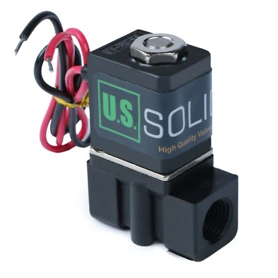 U.S. SOLID U. S. Solid 1/4"' Nylon Electric Solenoid Valve 12V DC Normally Closed
